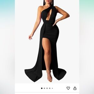 Amazon Black Keyhole Evening Dress